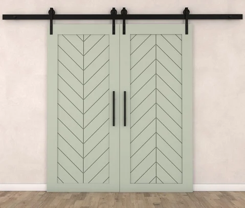 Double Barn Door – Herringbone Panel (Style 4) by Maderra Doors