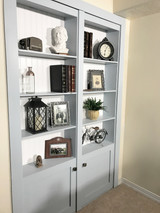 Double Hidden Bookcase Door – Lower Cabinet Storage (Style 2)