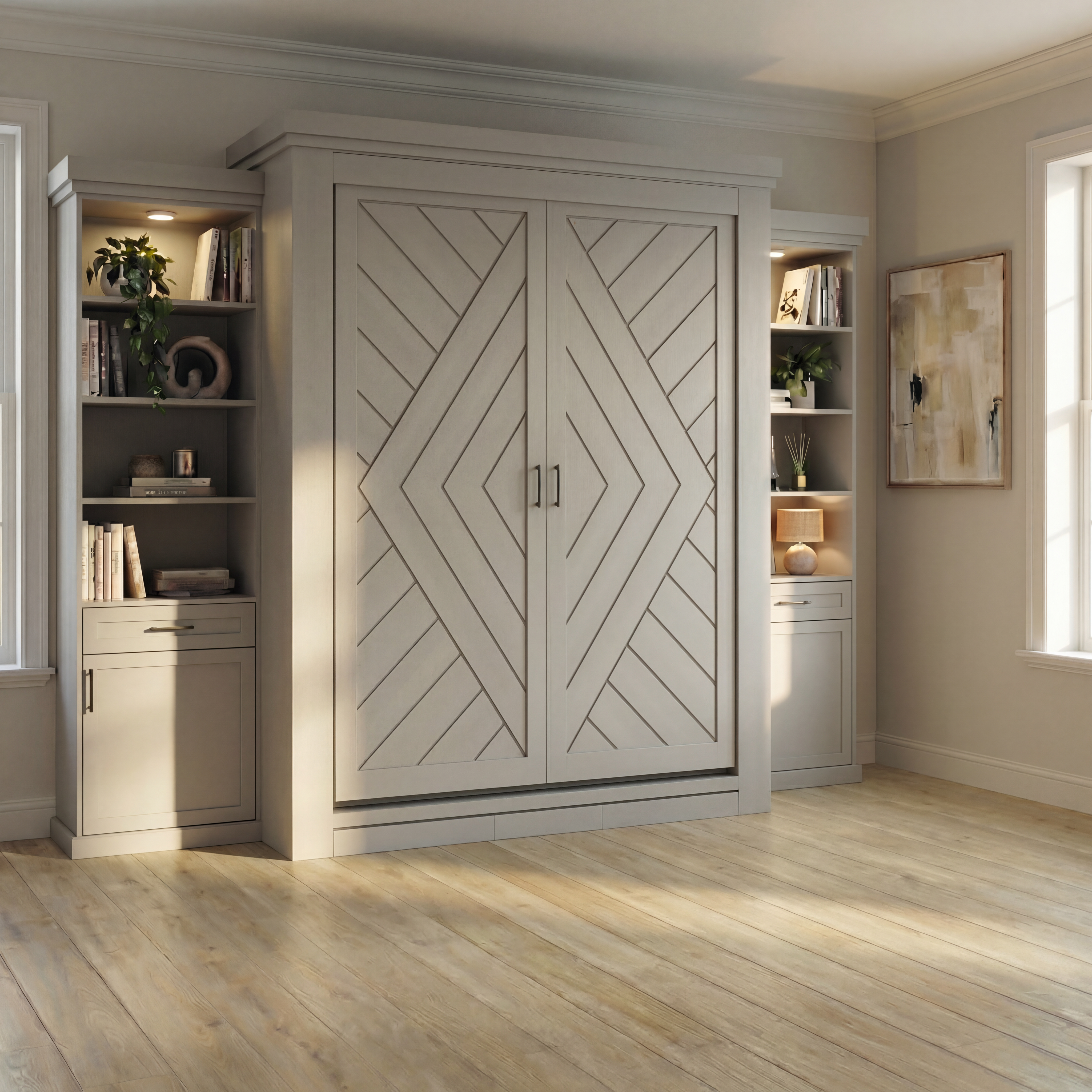 Rotating Murphy Bed Cabinet with TV Center (Style 5)