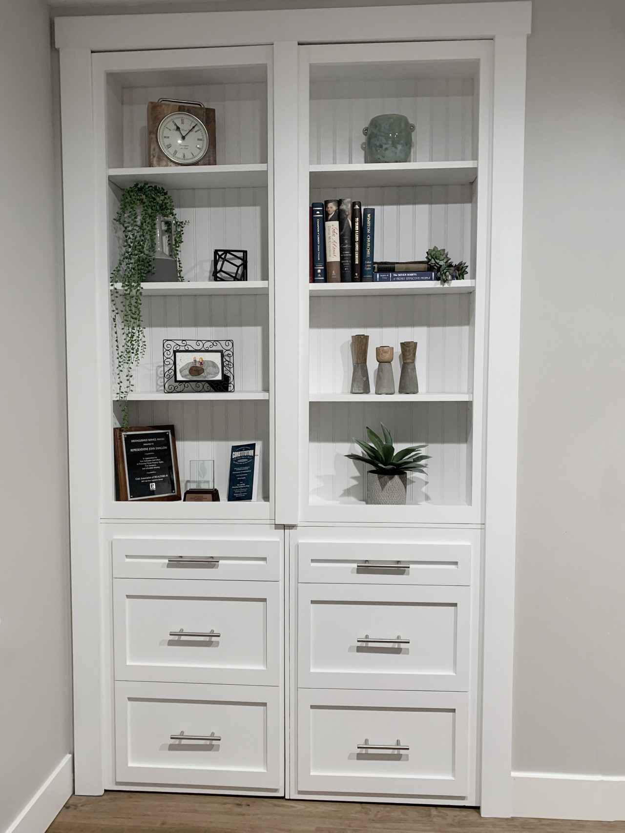 Double Hidden Bookcase Door – Drawer Base Design (Style 4)