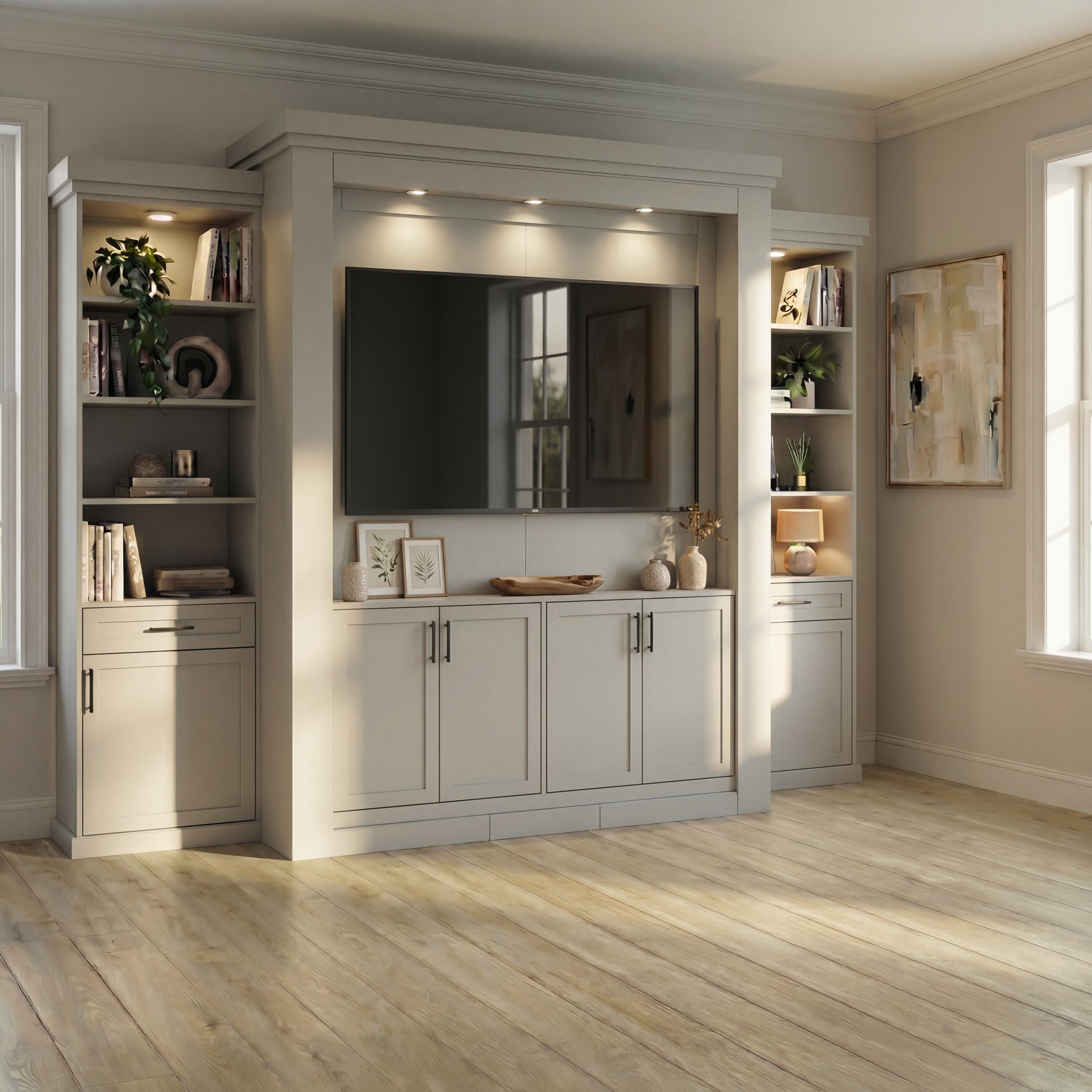 Rotating Murphy Bed Cabinet with TV Center (Style 5)