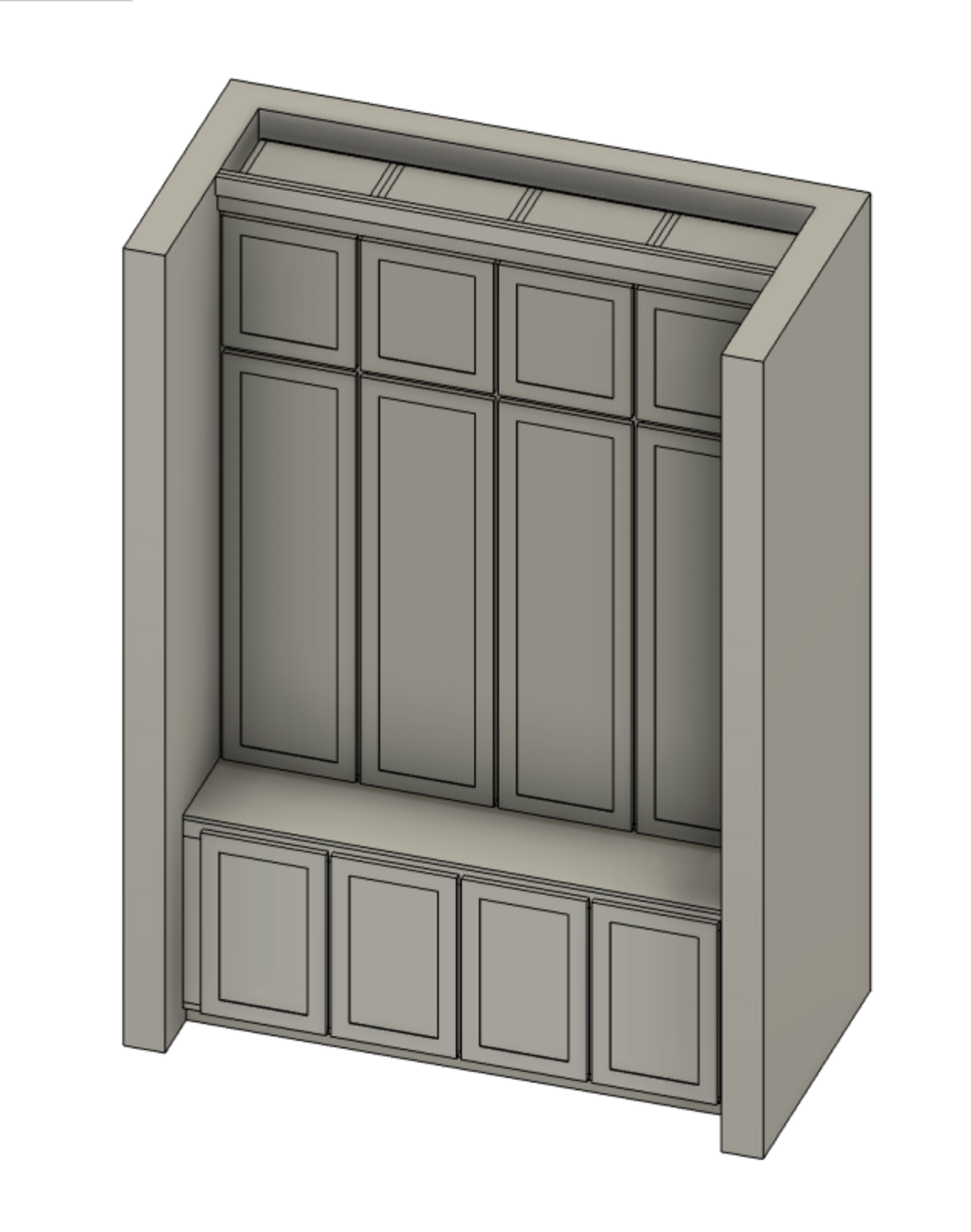Custom Mudroom Cabinet System – U Shape Layout