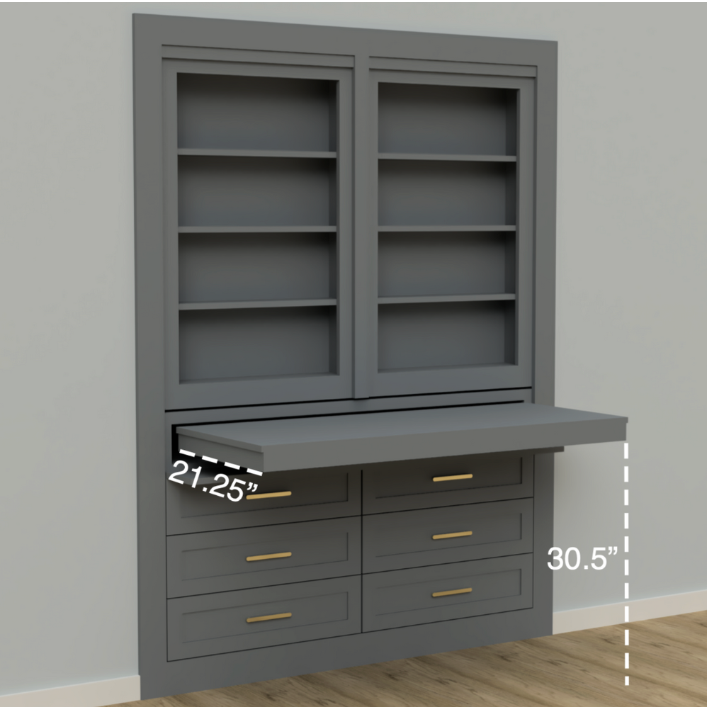 Hidden Closet Double Door with Desk System