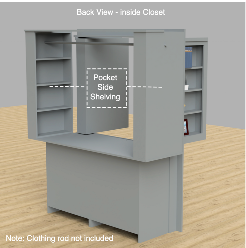 Hidden Closet Double Door with Desk System