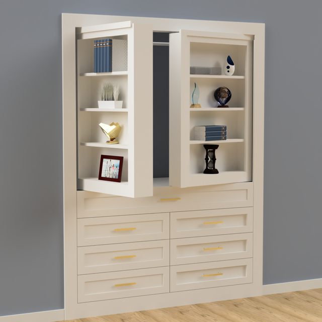Hidden Closet Double Door with Desk