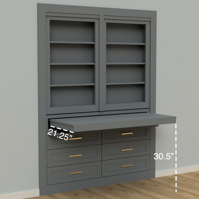 Hidden Closet Double Door with Desk