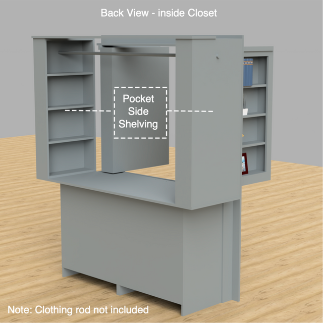 Hidden Closet Double Door with Desk