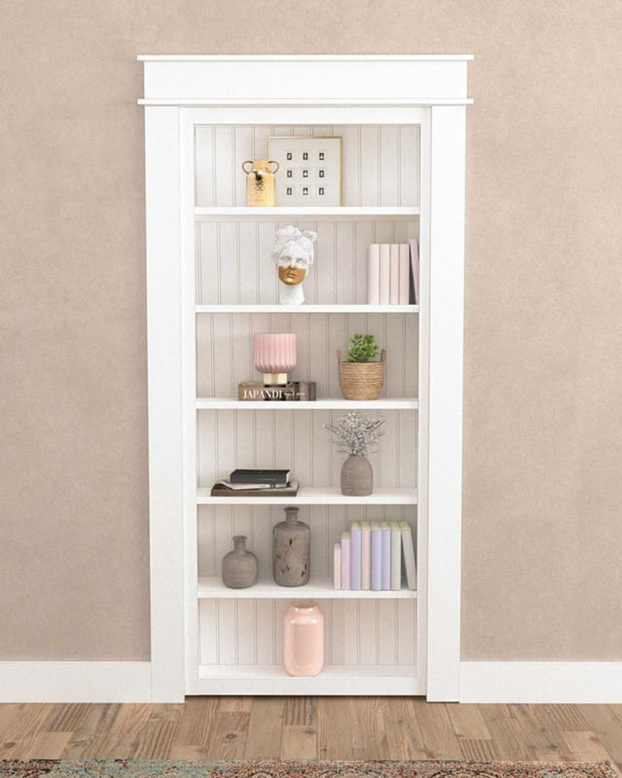 Single Hidden Bookcase Door – Open Shelf Classic (Style 1)