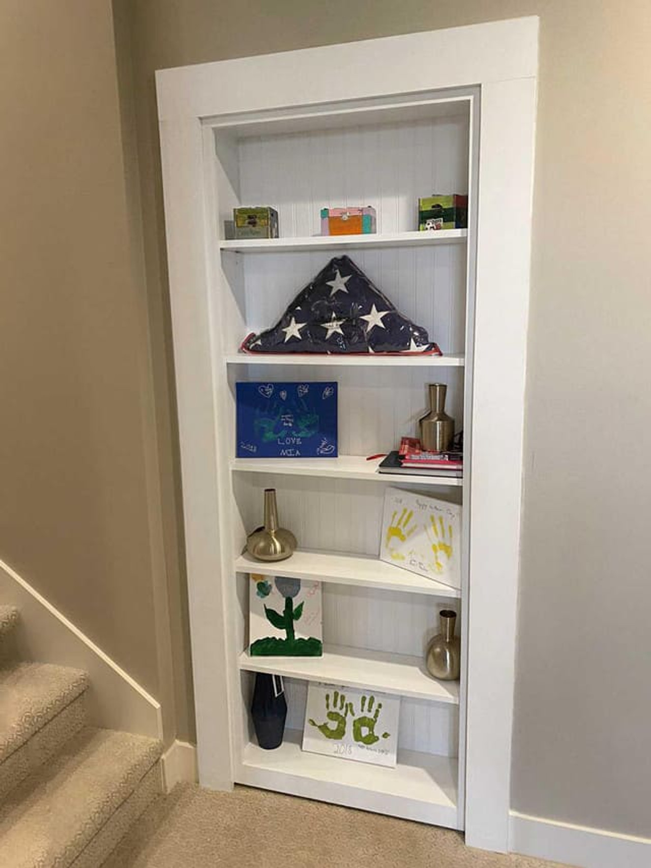 Single Hidden Bookcase Door – Open Shelf Classic (Style 1)