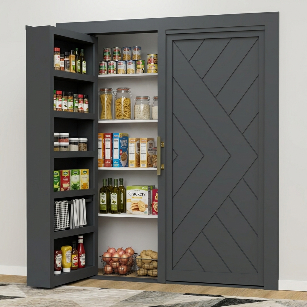Double Kitchen Pantry Hidden Door (Style 6)