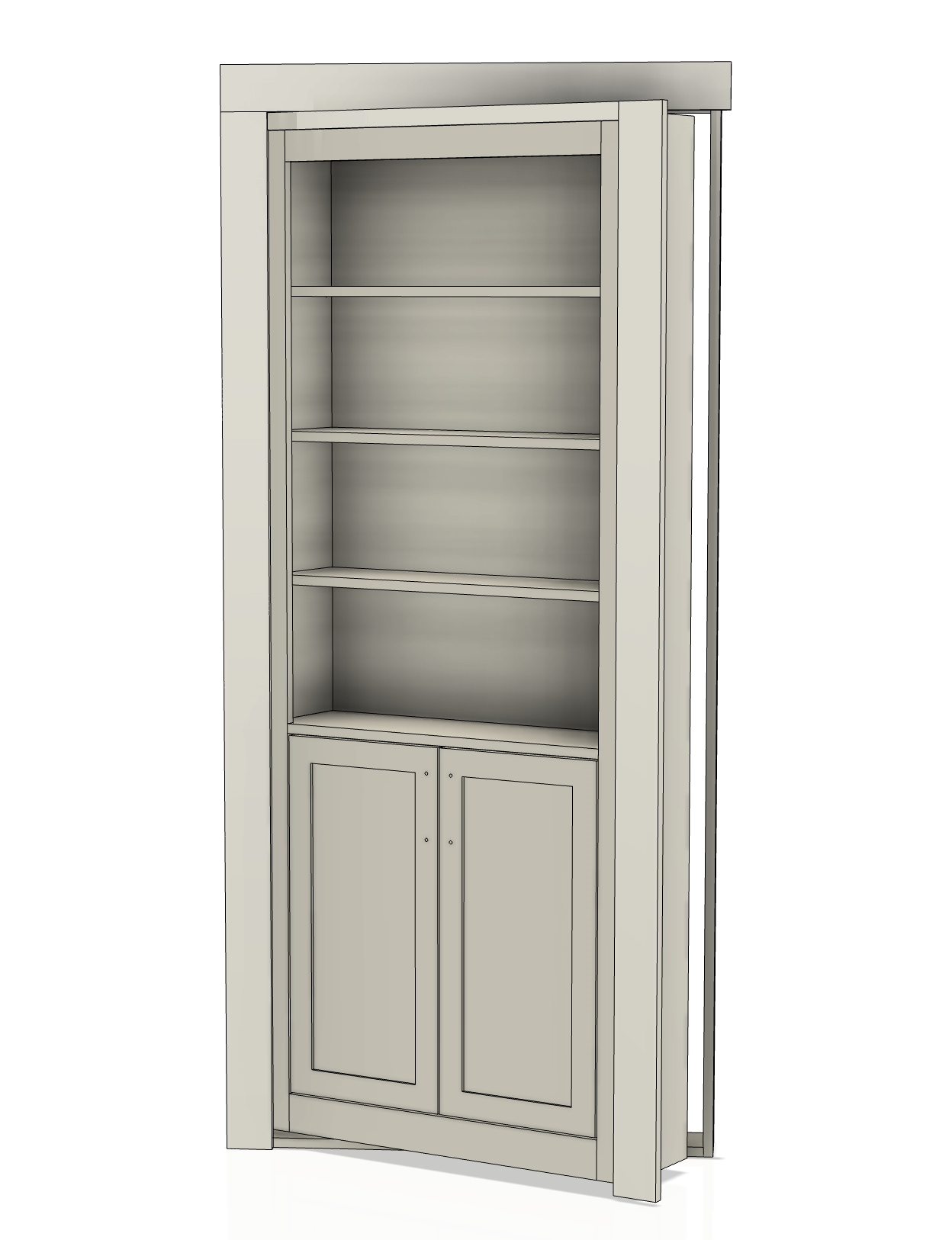 Single Hidden Bookcase Door DIY Kit – Cabinet Base (Style 3)