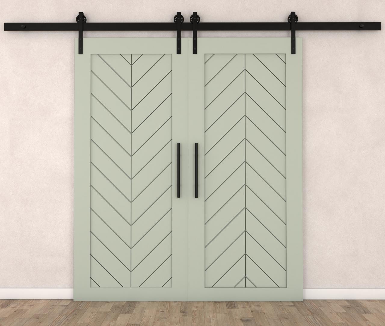 Double Barn Door – Herringbone Panel (Style 4)
