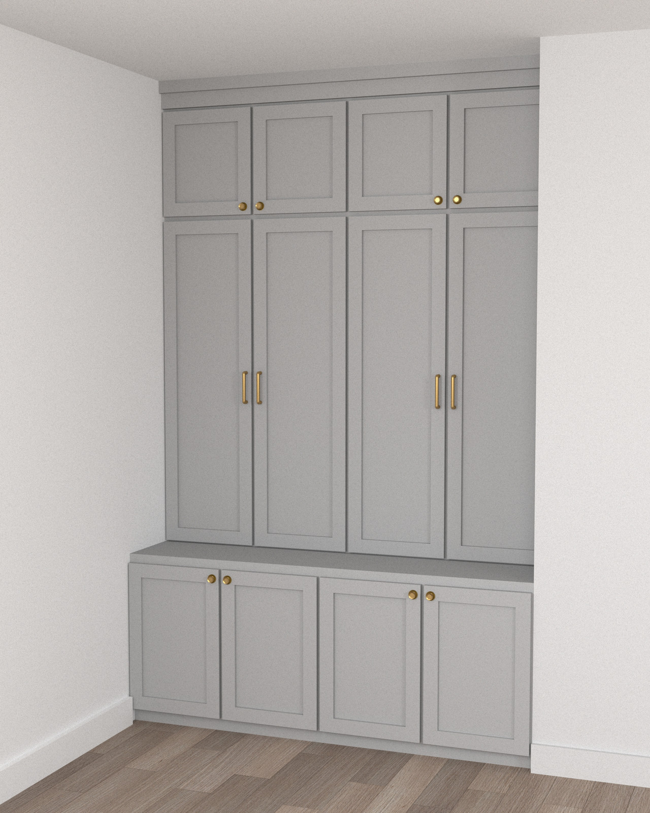 Custom Mudroom Cabinet System – U Shape Layout
